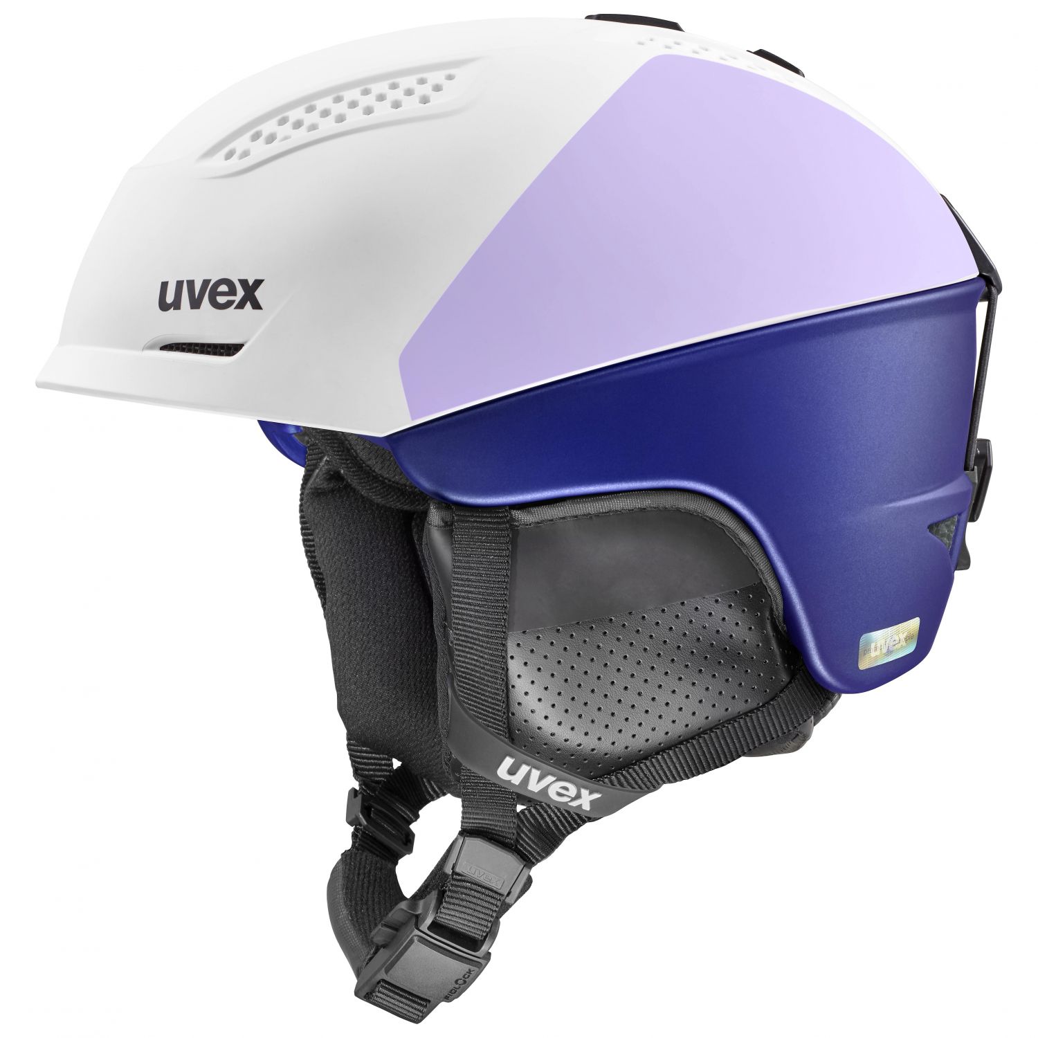 Uvex Ultra Pro, kask narciarski, damski, biały/fioletowy