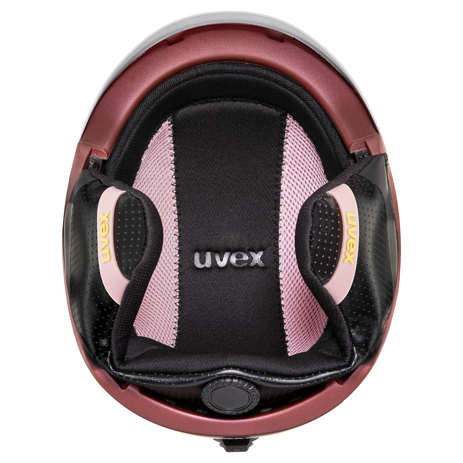 Uvex Ultra Pro, ski helm, dame, wit/geel/donkerrood