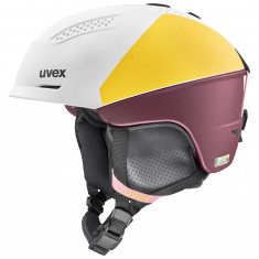 Uvex Ultra Pro, Skidhjälm, Dame, Vit/Gul/Mörkröd