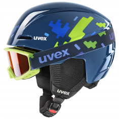 Uvex Viti Set, lyžiarska prilba + okuliare, junior, tmavomodrá