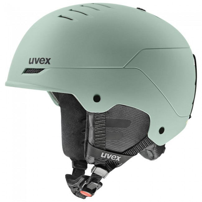 Lysegrøn Uvex Wanted-skihjelm med ventilationshuller foroven