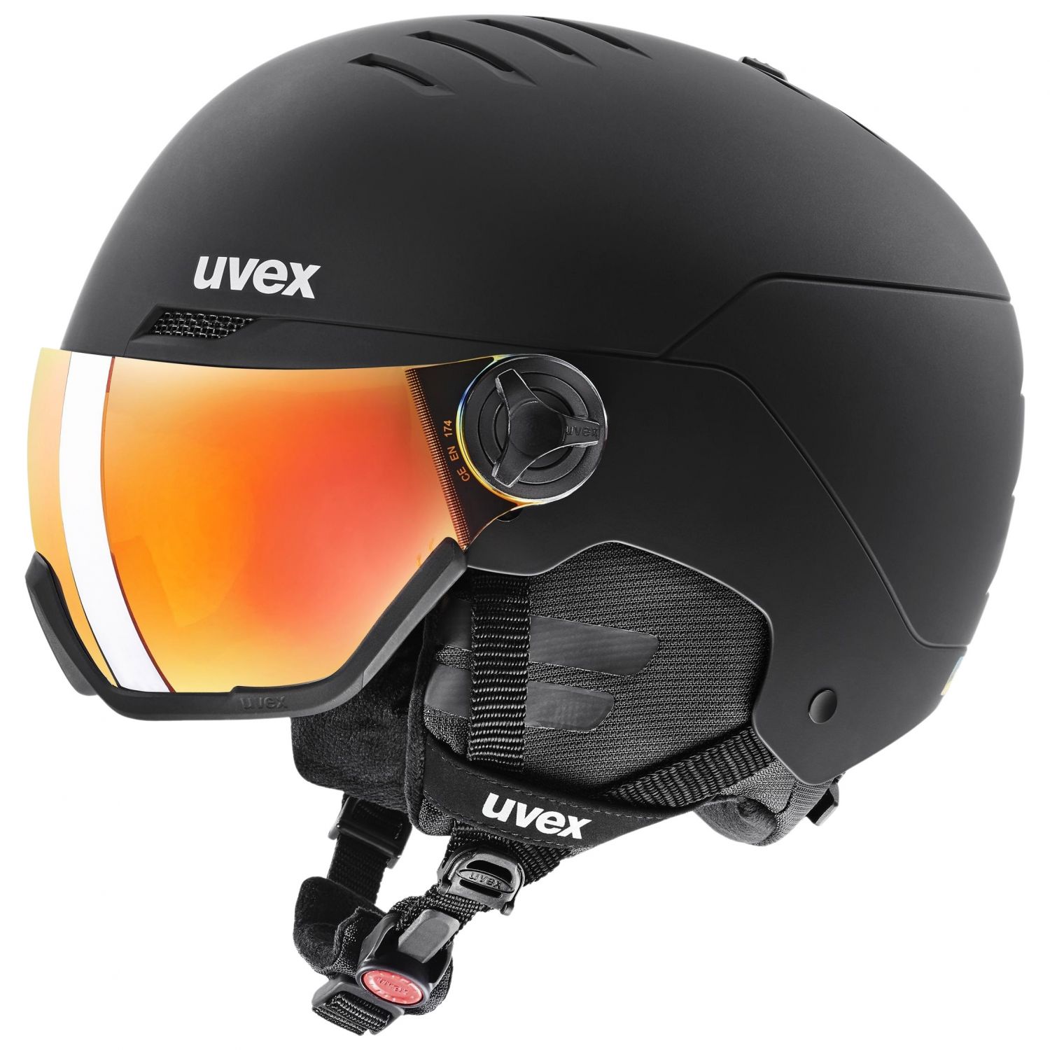Uvex Wanted Visor, capacete de esqui com viseira, preto
