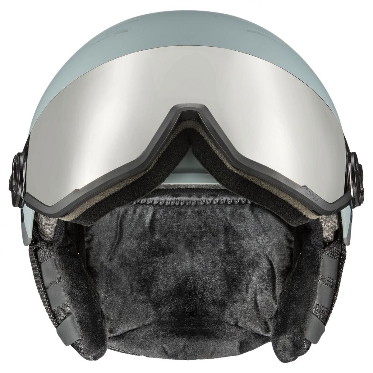 Uvex Wanted Visor, casco da sci con visiera, grigio chiaro/grigio