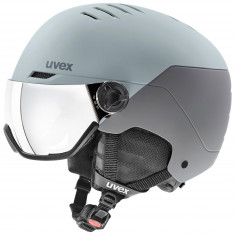 Uvex Wanted Visor, casque de ski avec visière, gris clair/gris