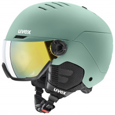 Uvex Wanted Visor, kask narciarski z przyłbicą, jasnozielony