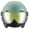 Uvex Wanted Visor, kask narciarski z przy?bic? szyb?, jasnozielony