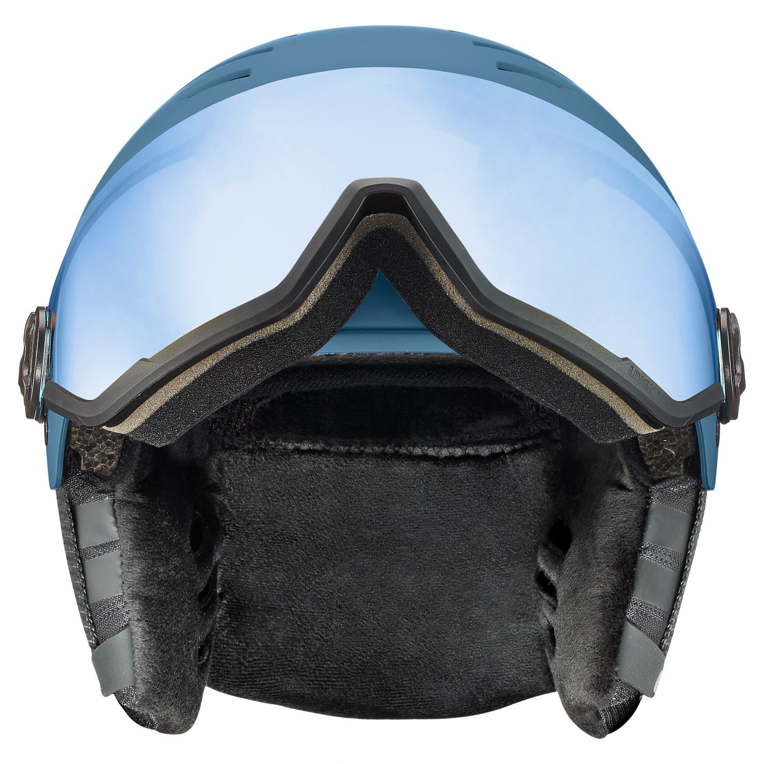 Uvex Wanted Visor, lyžiarska prilba s hľadím, modrá
