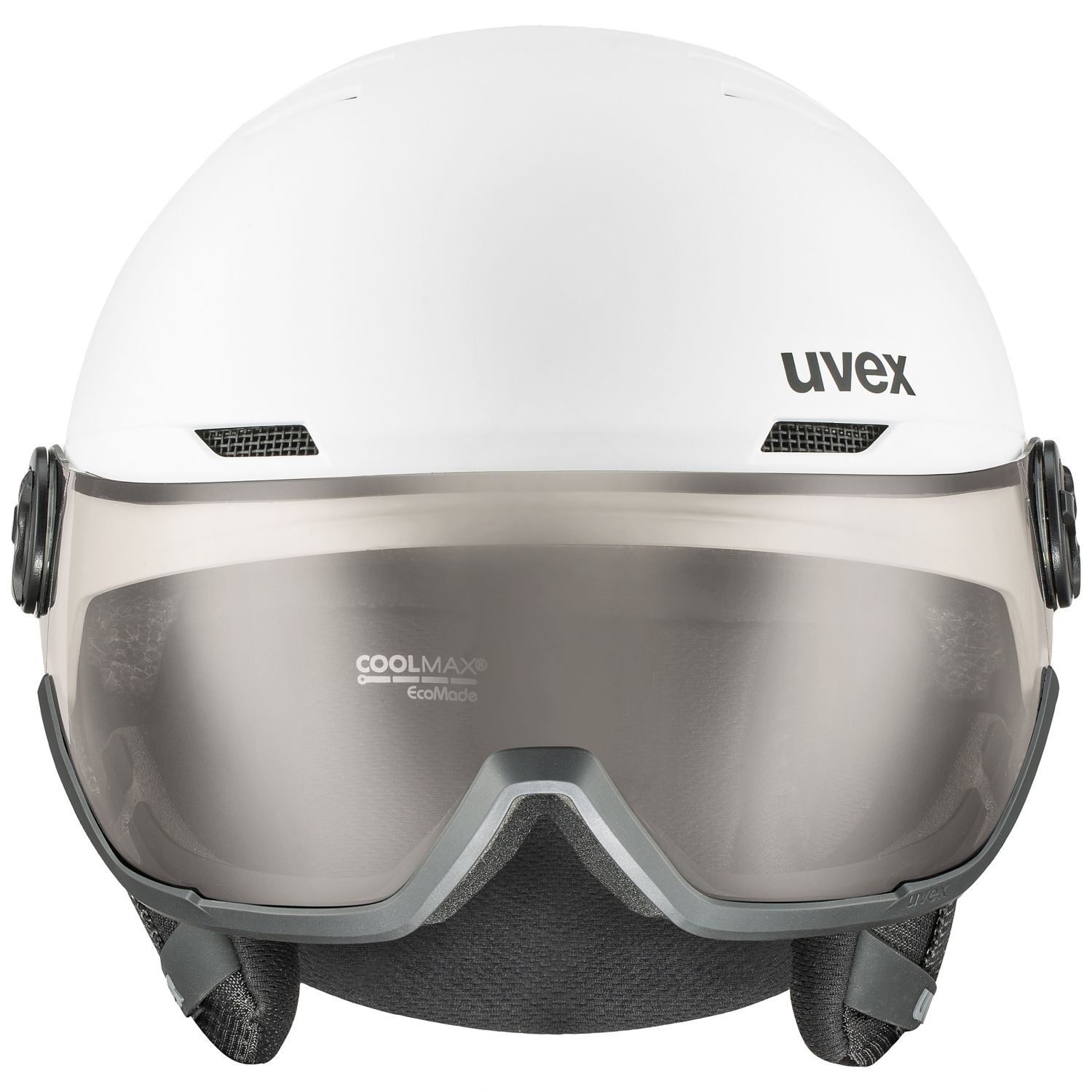Uvex Wanted Visor Pro V, laskettelukypärä visiirillä, valkoinen