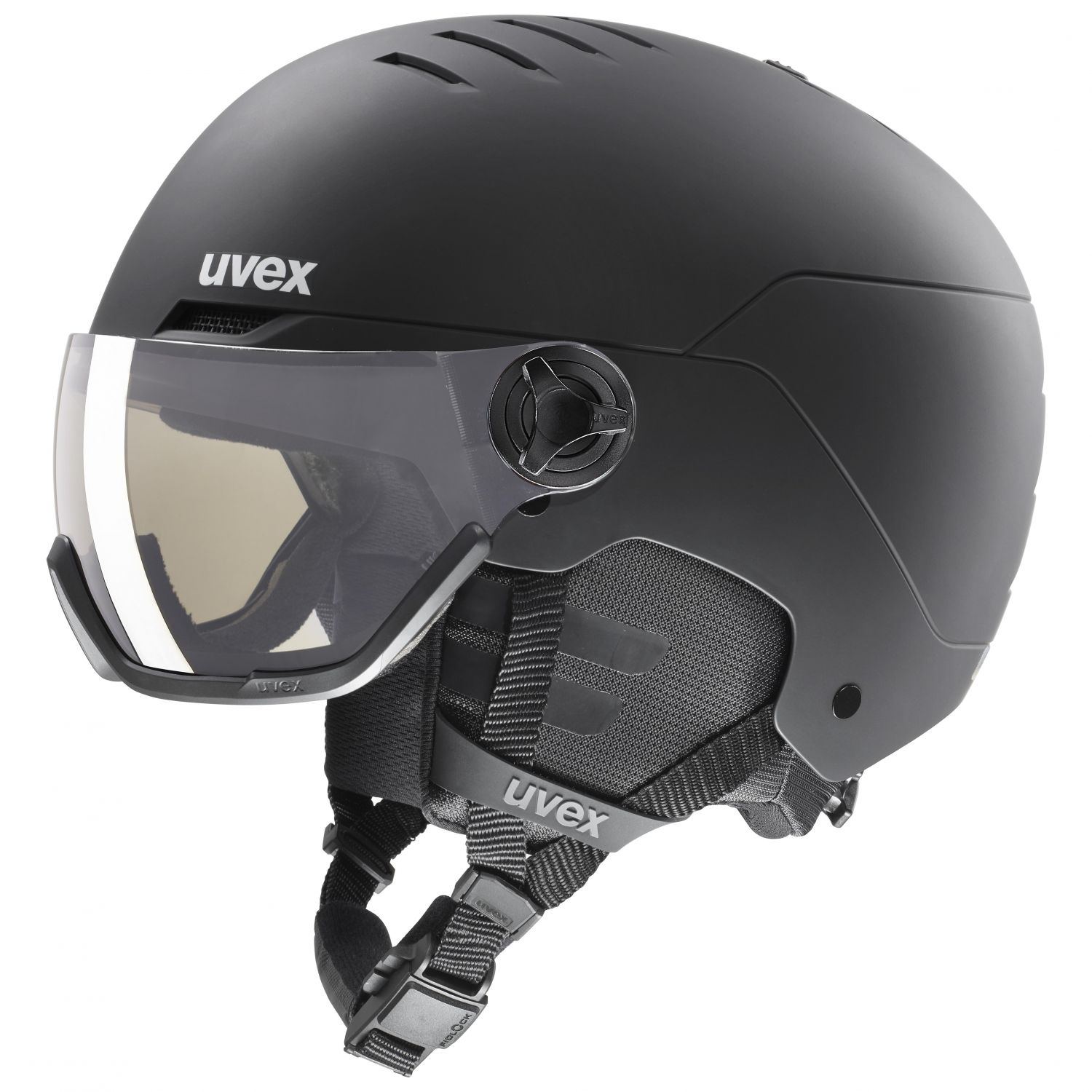 Uvex Wanted Visor Pro V, lyžiarska prilba s hľadím, čierna