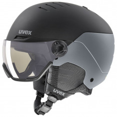 Uvex Wanted Visor Pro V, Skihelm mit Visier, schwarz/grau