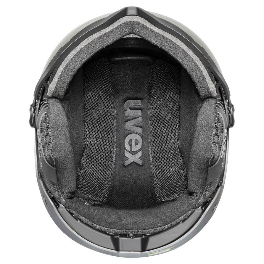 Uvex Wanted Visor Pro V, Skihjelm med Visir, Black-Silver Matt