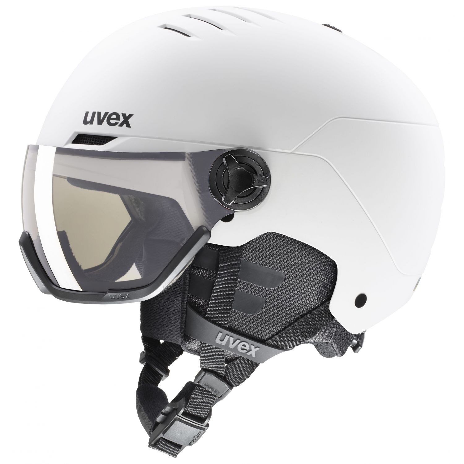 Uvex Wanted Visor Pro V, Skihjelm med Visir, White Matt