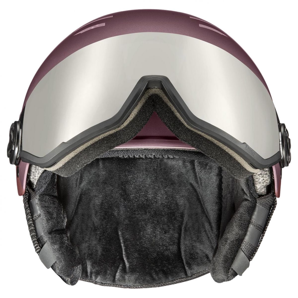 Uvex Wanted Visor, skihelm met vizier, paars/roze