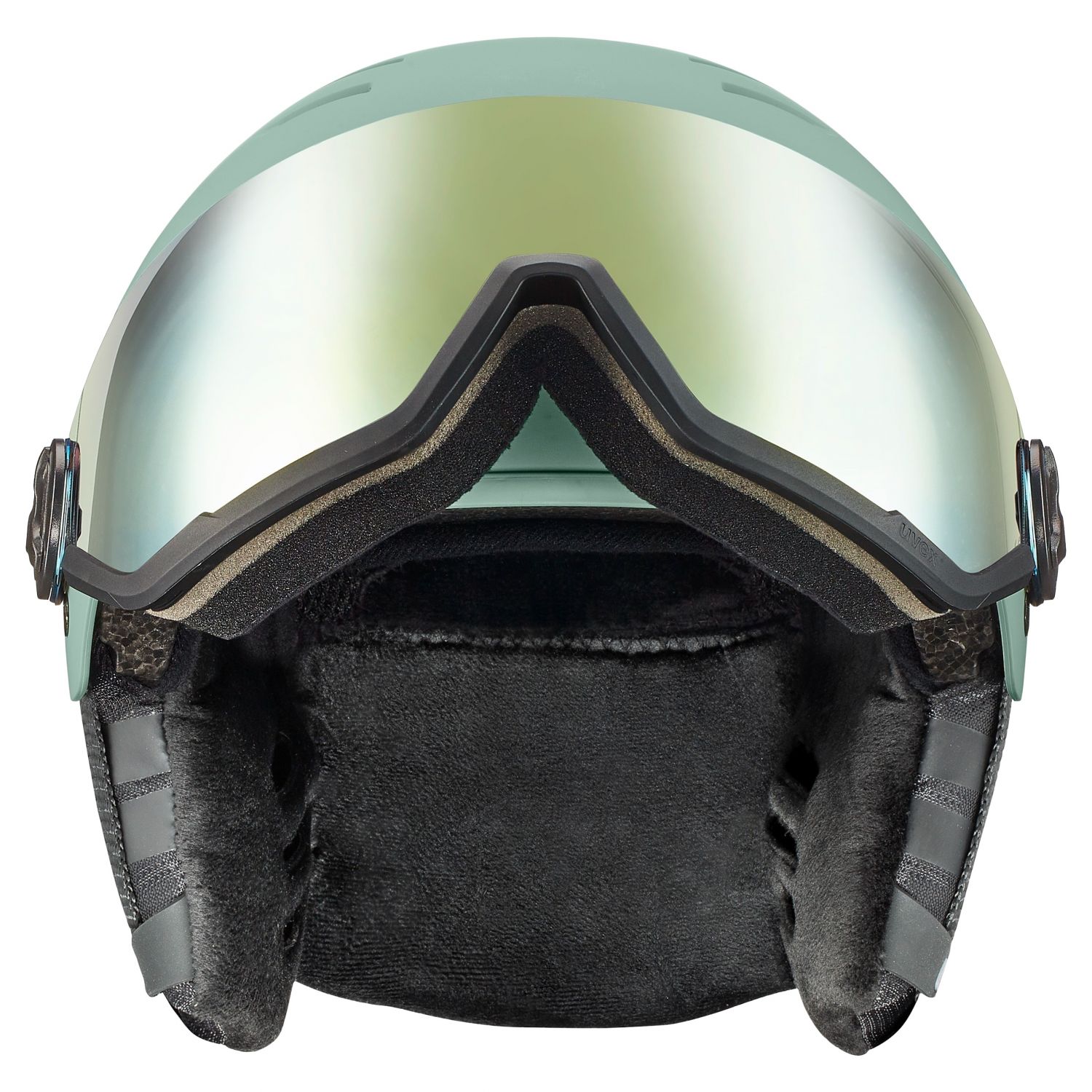 Uvex Wanted Visor, Skihelm mit Visier, hellgrün