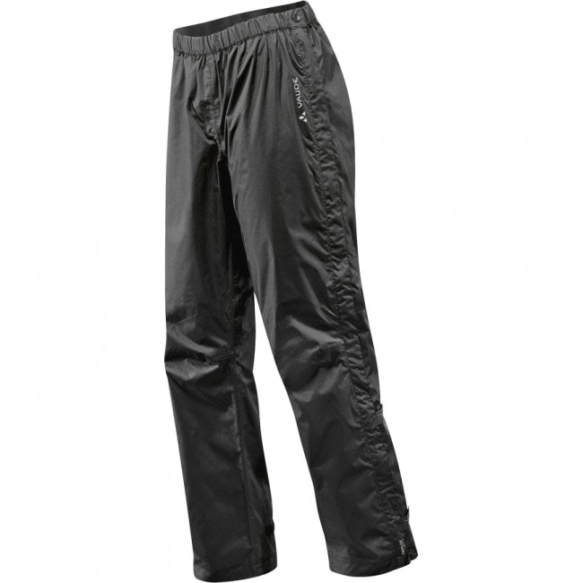 Vaude Fluid Full-zip Pants II S/S, pantaloni de ploaie, bărbați, negru
