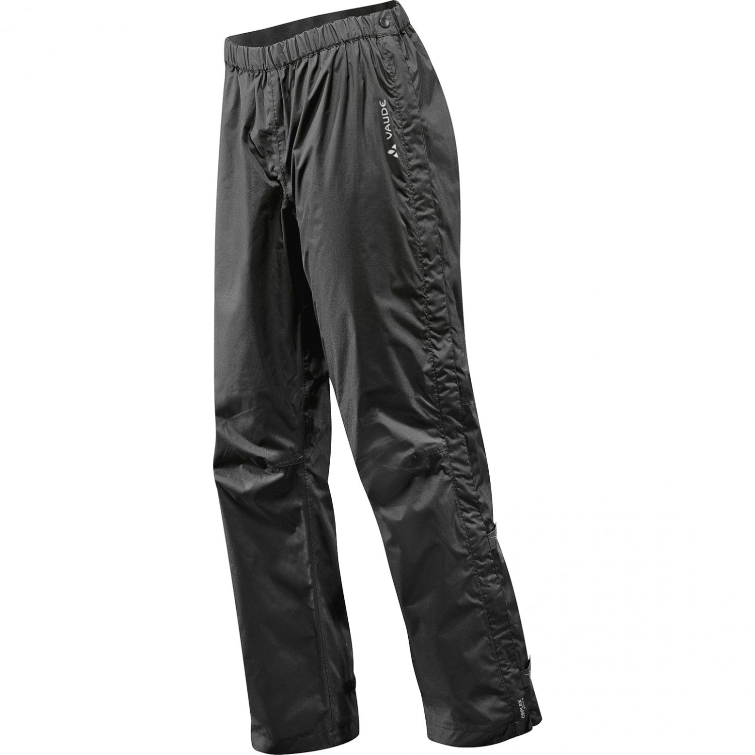 Vaude Fluid Full-Zip Pants S/S, nohavice do dažďa, dámske, čierna