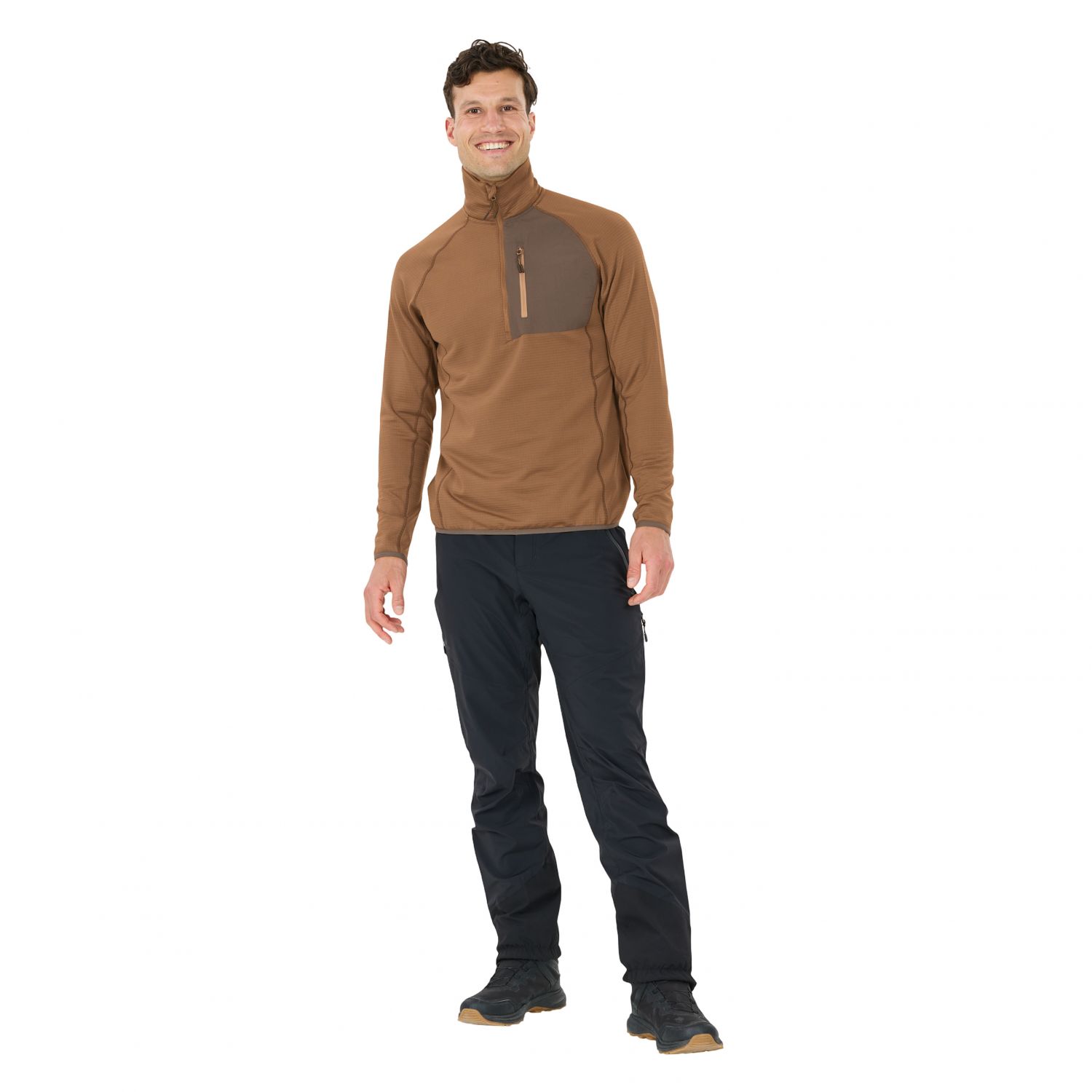 Whistler Helge, suéter de fleece, masculino, marrom