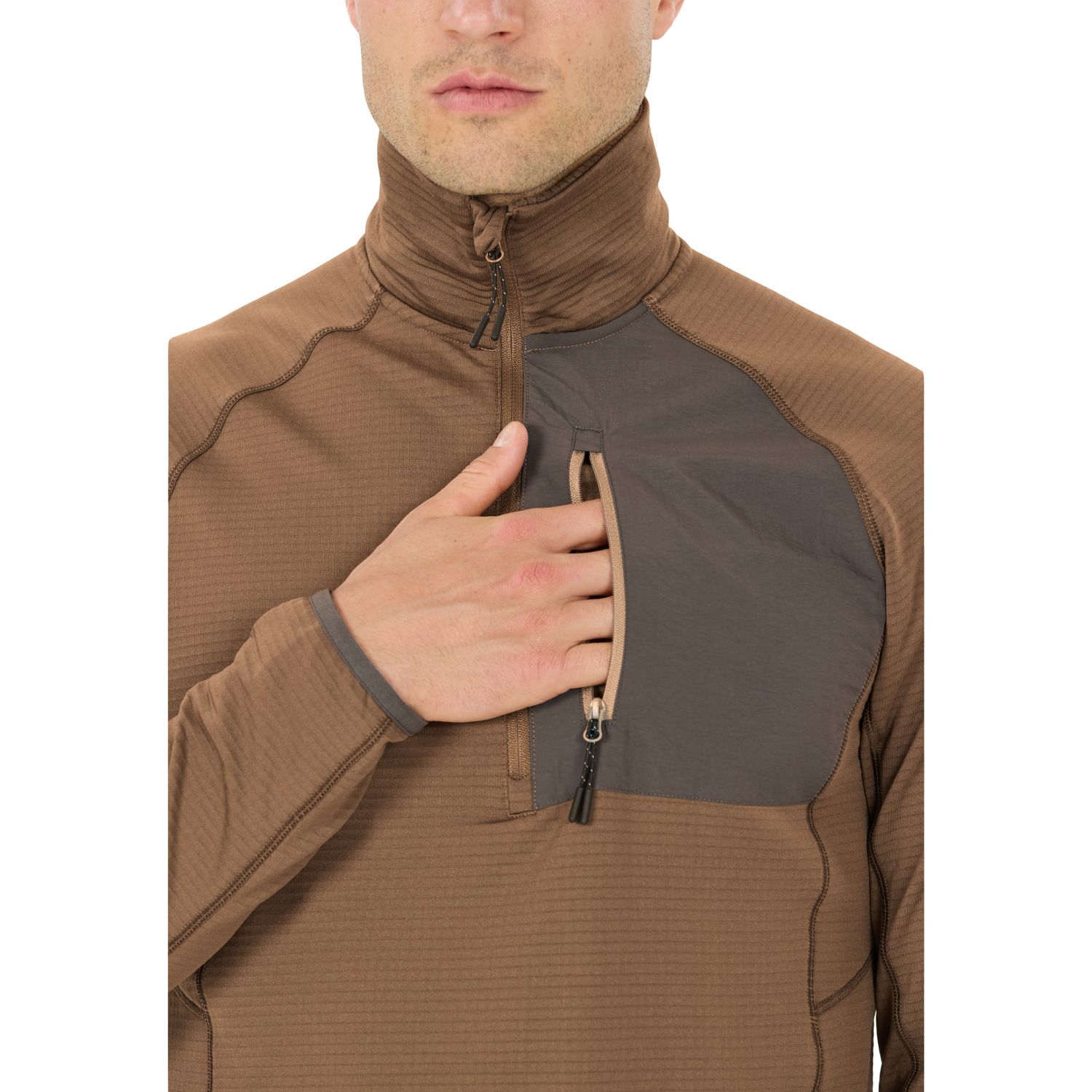 Whistler Helge, suéter de fleece, masculino, marrom