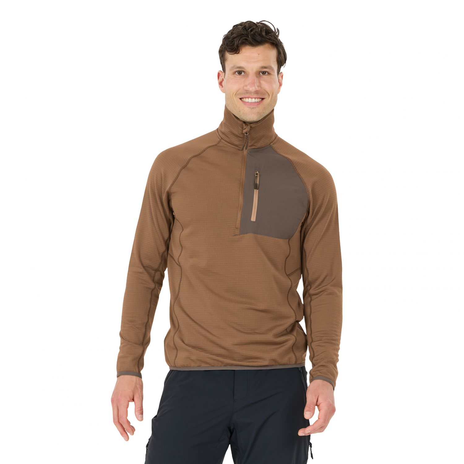 Whistler Helge, suéter de fleece, masculino, marrom