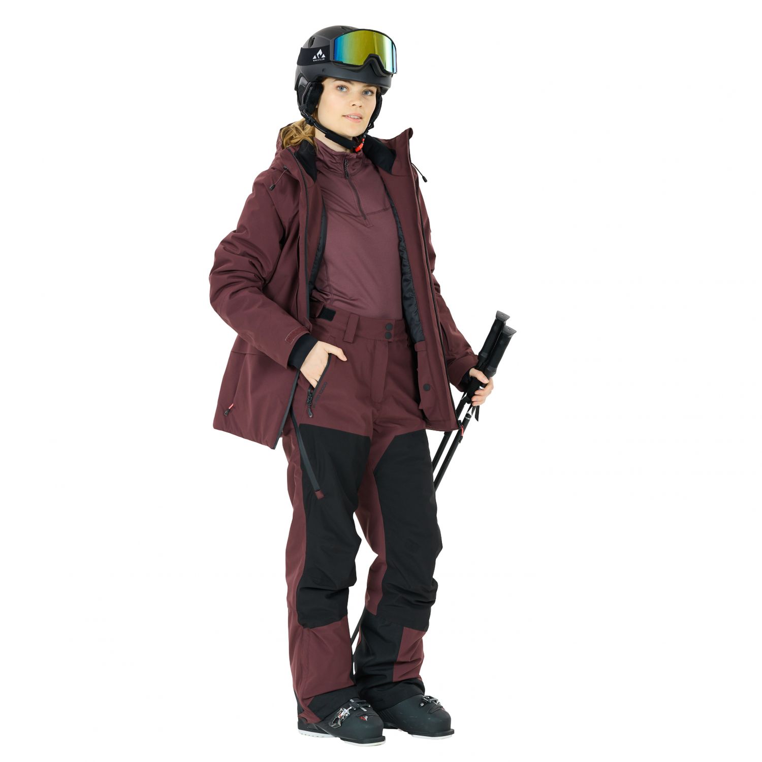 Whistler Kingland, calças de esqui, feminino, fudge