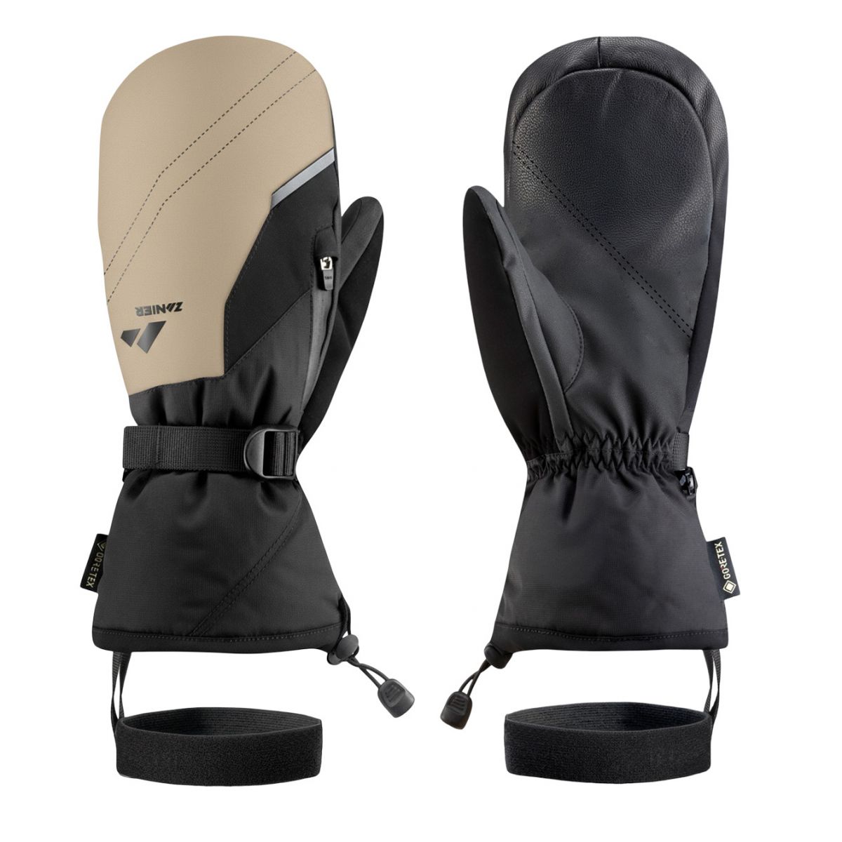 Zanier Ride GTX, lyžiarske rukavice, čierna/béžová